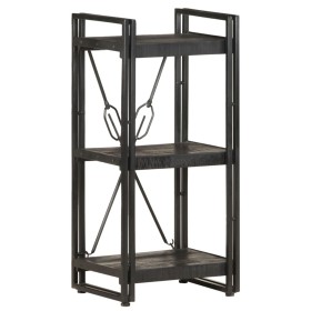 Estantería de 3 niveles madera maciza de mango negro 40x30x80cm de , Librerías y estanterías - Ref: Foro24-320625, Precio: 10...