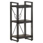 Estantería de 3 niveles madera maciza de mango negro 40x30x80cm de , Librerías y estanterías - Ref: Foro24-320625, Precio: 10...