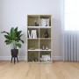 Estantería/Aparador contrachapada blanco y roble 66x30x130 cm de , Librerías y estanterías - Ref: Foro24-800158, Precio: 67,6...