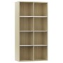 Estantería/Aparador contrachapada blanco y roble 66x30x130 cm de , Librerías y estanterías - Ref: Foro24-800158, Precio: 67,6...
