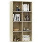 Estantería/Aparador contrachapada blanco y roble 66x30x130 cm de , Librerías y estanterías - Ref: Foro24-800158, Precio: 67,6...