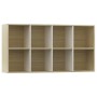Estantería/Aparador contrachapada blanco y roble 66x30x130 cm de , Librerías y estanterías - Ref: Foro24-800158, Precio: 67,6...