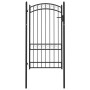 Puerta de jardín con arco superior acero negro 100x175 cm de , Puertas de jardín - Ref: Foro24-146371, Precio: 202,48 €, Desc...