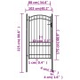 Puerta de jardín con arco superior acero negro 100x175 cm de , Puertas de jardín - Ref: Foro24-146371, Precio: 202,48 €, Desc...