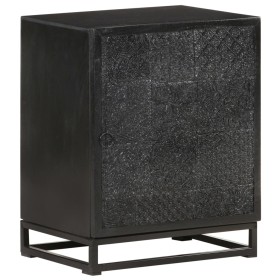 Mesita de noche madera maciza acacia y mango negro 40x30x50 cm de , Mesitas de noche - Ref: Foro24-321614, Precio: 88,35 €, D...