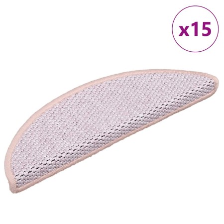 Alfombrilla autoadhesiva escalera sisal 15 uds rosa 56x17x3 cm de , Alfombrillas para escalones - Ref: Foro24-326864, Precio:...