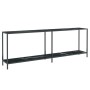 Mesa consola vidrio templado negro 220x35x75,5 cm de , Mesas auxiliares - Ref: Foro24-331713, Precio: 138,64 €, Descuento: %