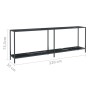 Mesa consola vidrio templado negro 220x35x75,5 cm de , Mesas auxiliares - Ref: Foro24-331713, Precio: 138,64 €, Descuento: %