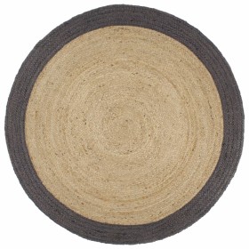 Alfombra hecha a mano de yute con borde gris oscuro 180 cm de , Alfombras - Ref: Foro24-343605, Precio: 94,60 €, Descuento: %
