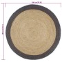 Alfombra hecha a mano de yute con borde gris oscuro 180 cm de , Alfombras - Ref: Foro24-343605, Precio: 94,60 €, Descuento: %