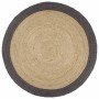Alfombra hecha a mano de yute con borde gris oscuro 240 cm de , Alfombras - Ref: Foro24-343607, Precio: 138,34 €, Descuento: %