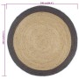 Alfombra hecha a mano de yute con borde gris oscuro 240 cm de , Alfombras - Ref: Foro24-343607, Precio: 138,34 €, Descuento: %
