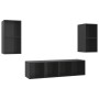 Muebles de salón de pared 4 pzas madera ingeniería negro brillo de , Muebles TV - Ref: Foro24-3079878, Precio: 152,48 €, Desc...