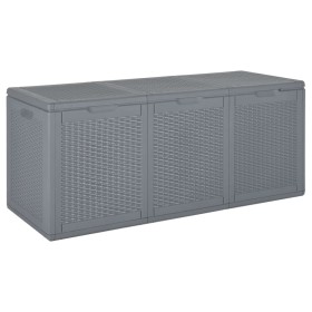 Caja de almacenaje para jardín PP aspecto de ratán gris 270 L de , Cajas de almacenaje para exteriores - Ref: Foro24-364061, ...