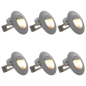 Lámparas LED de pared para jardín 6 uds. redonda plateada 5 W de , Iluminación de exterior - Ref: Foro24-45655, Precio: 56,57...