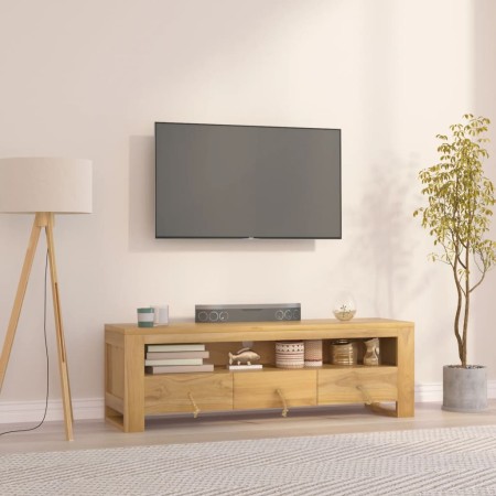Mueble de TV madera maciza de teca 110x30x35 cm de , Muebles TV - Ref: Foro24-340872, Precio: 152,61 €, Descuento: %