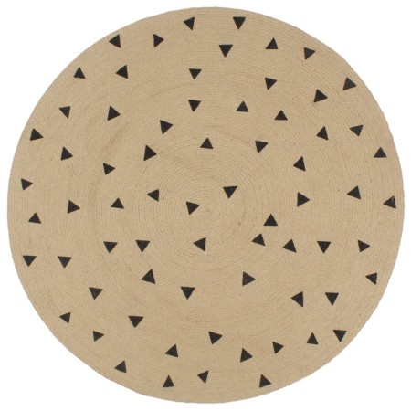 Alfombra de yute tejida a mano estampado de triángulos 90 cm de , Alfombras - Ref: Foro24-133689, Precio: 63,21 €, Descuento: %