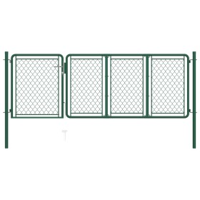 Puerta de jardín de acero verde 100x350 cm de , Puertas de jardín - Ref: Foro24-144439, Precio: 350,63 €, Descuento: %