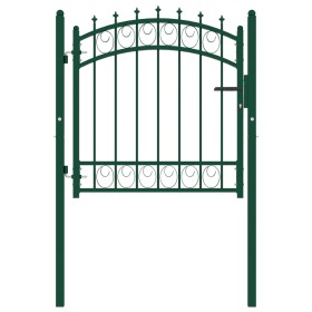 Puerta de valla con picos acero verde 100x100 cm de , Puertas de jardín - Ref: Foro24-146373, Precio: 186,05 €, Descuento: %