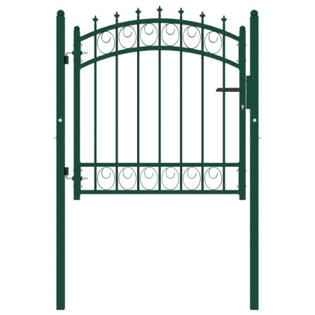 Puerta de valla con picos acero verde 100x100 cm de , Puertas de jardín - Ref: Foro24-146373, Precio: 186,05 €, Descuento: %