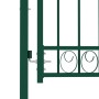 Puerta de valla con picos acero verde 100x100 cm de , Puertas de jardín - Ref: Foro24-146373, Precio: 186,05 €, Descuento: %