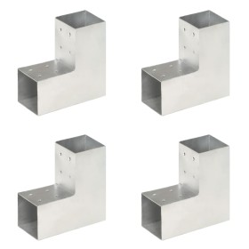 Conectores de postes en L 4 uds metal galvanizado 81x81 mm de , Postes de cerca - Ref: Foro24-145462, Precio: 48,97 €, Descue...