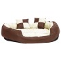 Cojín para perro reversible y lavable marrón crema 110x80x23 cm de , Camas para perros - Ref: Foro24-171213, Precio: 72,27 €,...