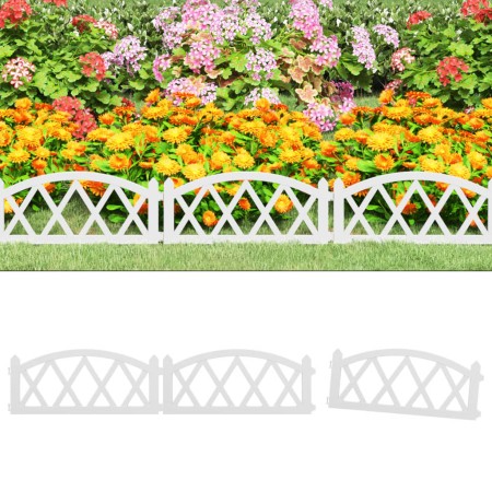 Borduras de jardín 17 unidades PP blanco 10 m de , Ribetes y bordes para jardín - Ref: Foro24-318295, Precio: 45,74 €, Descue...
