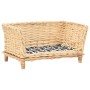 Cesta para perros con cojín sauce natural 50x33x30 cm de , Camas para perros - Ref: Foro24-170773, Precio: 62,04 €, Descuento: %