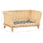 Cesta para perros con cojín sauce natural 50x33x30 cm de , Camas para perros - Ref: Foro24-170773, Precio: 62,04 €, Descuento: %