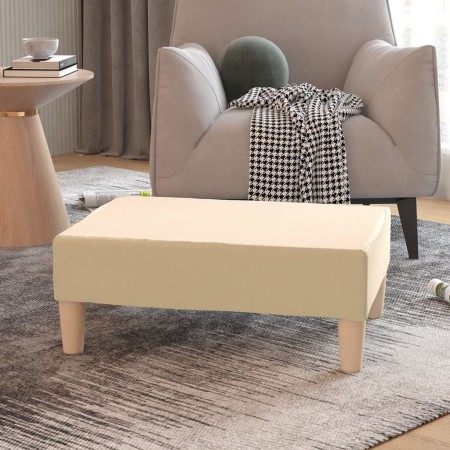 Taburete de tela color crema 78x56x32 cm de , Otomanas - Ref: Foro24-337677, Precio: 52,94 €, Descuento: %