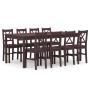 Conjunto de comedor 9 piezas madera de pino marrón oscuro de , muebles para cocinas y comedores - Ref: Foro24-283389, Precio:...