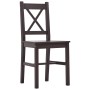 Conjunto de comedor 9 piezas madera de pino marrón oscuro de , muebles para cocinas y comedores - Ref: Foro24-283389, Precio:...