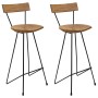 Taburetes de cocina 2 unidades madera maciza de teca de , Taburetes de cocina - Ref: Foro24-285205, Precio: 214,38 €, Descuen...