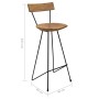 Taburetes de cocina 2 unidades madera maciza de teca de , Taburetes de cocina - Ref: Foro24-285205, Precio: 214,38 €, Descuen...