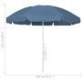 Sombrilla de playa azul 240 cm de , Sombrillas - Ref: Foro24-314712, Precio: 29,43 €, Descuento: %