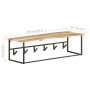 Perchero con borde natural madera maciza de acacia 100x34x38 cm de , Percheros para sombreros y abrigos - Ref: Foro24-320250,...