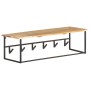 Perchero con borde natural madera maciza de acacia 100x34x38 cm de , Percheros para sombreros y abrigos - Ref: Foro24-320250,...