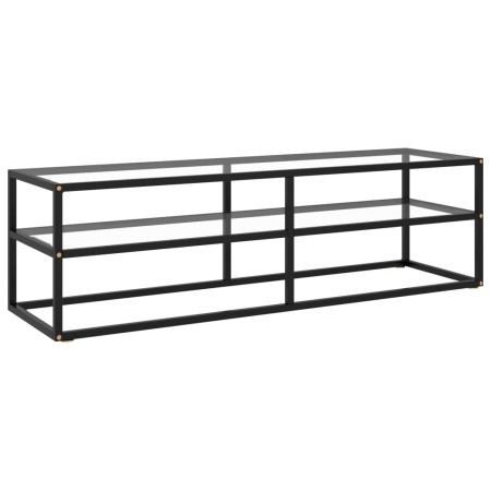 Mueble para TV negro con vidrio templado negro 140x40x40 cm de , Muebles TV - Ref: Foro24-322863, Precio: 126,76 €, Descuento: %