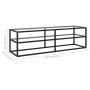 Mueble para TV negro con vidrio templado negro 140x40x40 cm de , Muebles TV - Ref: Foro24-322863, Precio: 126,76 €, Descuento: %