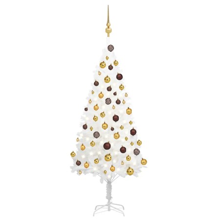 Árbol de Navidad preiluminado con luces y bolas blanco 120 cm de , Arboles de navidad - Ref: Foro24-3077546, Precio: 83,85 €,...