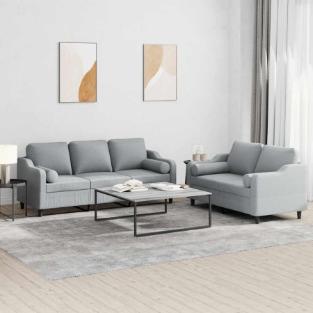 Juego de sofás con cojines 2 piezas tela gris claro de , Sofás - Ref: Foro24-3201850, Precio: 493,84 €, Descuento: %