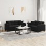 Juego de sofás con cojines 2 piezas tela microfibra negro de , Sofás - Ref: Foro24-3202329, Precio: 569,26 €, Descuento: %