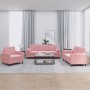 Juego de sofás con cojines 3 piezas terciopelo rosa de , Sofás - Ref: Foro24-3201957, Precio: 761,24 €, Descuento: %
