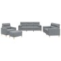 Juego de sofás con cojines 4 piezas tela gris claro de , Sofás - Ref: Foro24-3201560, Precio: 698,28 €, Descuento: %