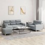 Juego de sofás con cojines 3 piezas tela gris claro de , Sofás - Ref: Foro24-3201624, Precio: 557,02 €, Descuento: %