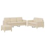 Juego de sofás con cojines 3 piezas tela crema de , Sofás - Ref: Foro24-3202128, Precio: 517,49 €, Descuento: %
