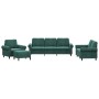 Juego de sofás con cojines 4 piezas terciopelo verde oscuro de , Sofás - Ref: Foro24-3202182, Precio: 845,41 €, Descuento: %