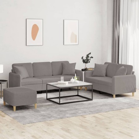 Juego de sofás con cojines 3 piezas tela gris taupe de , Sofás - Ref: Foro24-3202149, Precio: 549,36 €, Descuento: %
