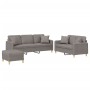 Juego de sofás con cojines 3 piezas tela gris taupe de , Sofás - Ref: Foro24-3202149, Precio: 549,36 €, Descuento: %